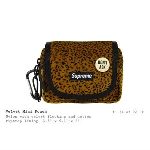 NWT Supreme Velvet Leopard Pouch